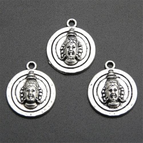 5pcs Tibetan Silver Color Buddha Charms Pendants For Bracelet Necklace Jewelry Making DIY Handmade Craft A2621