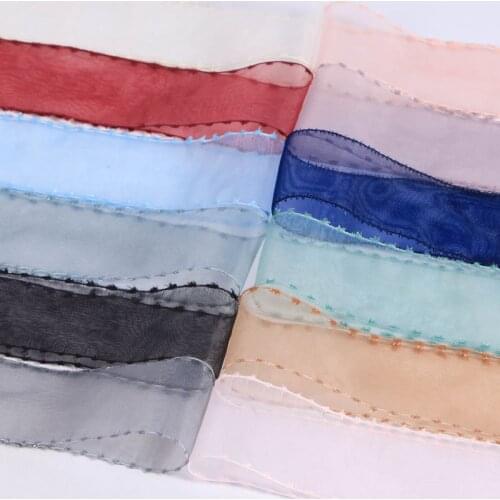 5 yards/lots Plush Jump Dot Edge Organza Stain Ribbon for DIY Craft Hair Accessories Gift Packaging Bow Material
