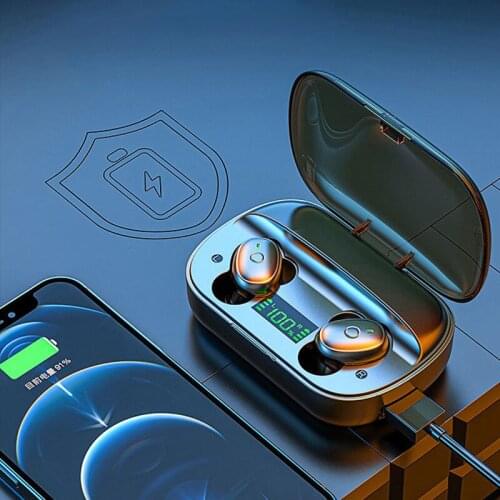 Outdoor Sports Bluetooth Wireless Headset TWS Earphones Stereo Sports Waterproof Earbuds Headphone Large-capacity Charging Box