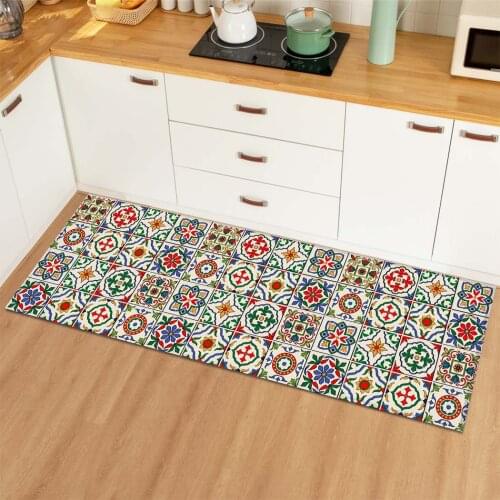 Bohemian Kitchen Floor Carpet Boho Non-slip Door Entrance Mat Soft Bath Carpet Rugs for Living Room Bedroom Bathroom