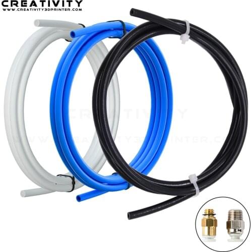 Bowden PTFE Tube 1M 1Pcs Quick Fitting Straight Pneumatic Fitting Push to Connect for 3D Printer PTFE Tube 1.75mm