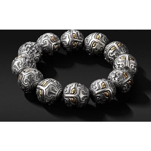 2021 Buddha Beads DIY Bracelet Bangle Homme Real 925 Sterling Silver Lucky Brave Troops Fashion Jewelry Women Men Free Shiping