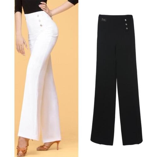 Adult Modern Dance Pants High Waist Wide Leg Trousers Female Latin Dance Pants National Standard Dance Practice Pants DN9352