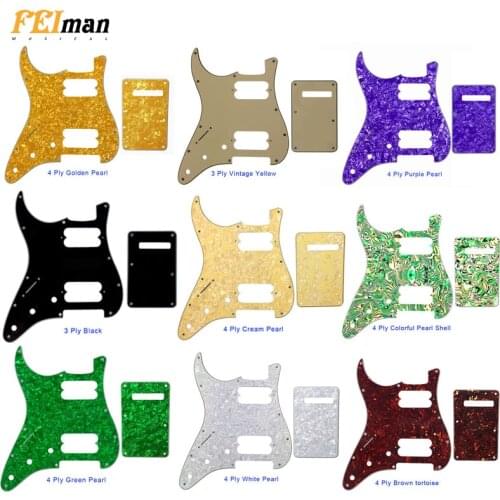 Pleroo Guitar parts left handed pickguards with back plate for fender standard and Contemporary Stratocaster ST HH style Guitar