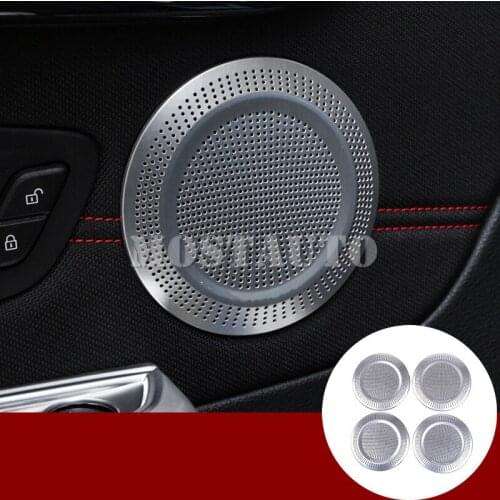For BMW X1 F48 Aluminum alloy Car Door Speaker Frame Trim Cover 2016-2019 4pcs Car Decor Car Accesories Interior Car Trim
