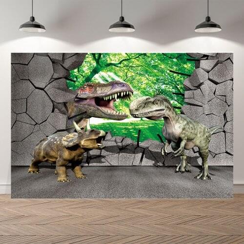 Seekpro Photography Background dinasaur animal children Happy birthday party baby shower Backdrop Photo Background Photocall