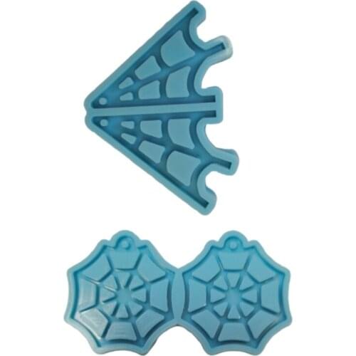 Crystal Epoxy Resin Mold Spiderweb Shape Earrings Dangler Casting Silicone Mould Dropshipping