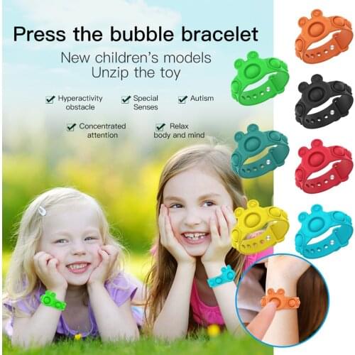 Fidget Toys Simple Dimple Wristband Bracelet Fidget Toy Sensory Toys Anxiety Bracelet funny Silicone Dimple Toy антистресс