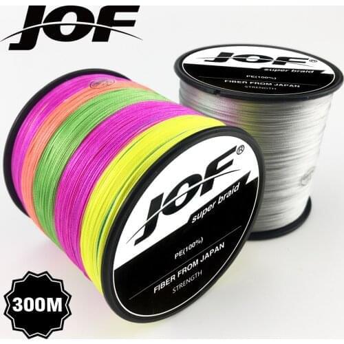 JOF 300M PE Braided Fishing Line 4 Strands 8 Strands18-88LB Multifilament Fishing Line Cord Carp Fishing