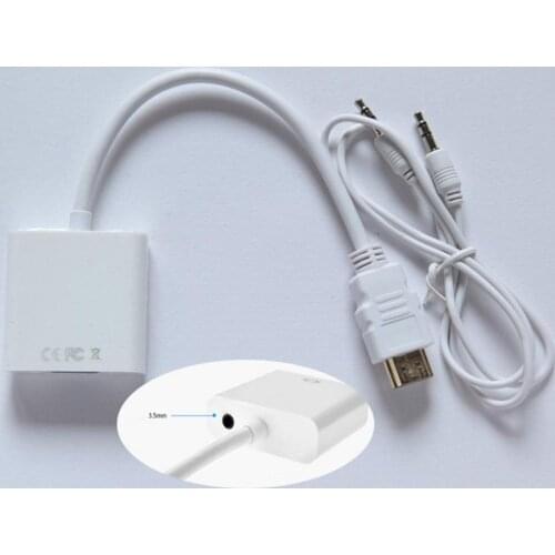 HDMI-compatible to VGA Adapter Cable Digital to Analog Signal Stable Transmission 25cm 1080P Video Converter Cable for HDTV PS3