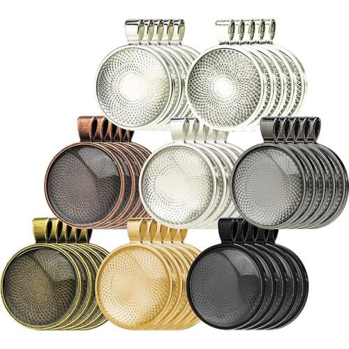 Juya 5pcs 10 pcs Wholesale 25mm Cabochon Classic Pattern Bezel Tray Cabochon Base Blank Settings For DIY Jewelry Making Findings