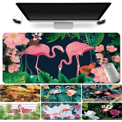 Mouse Pad Gaming Gamer Large Table Mat Flamingo Pattern Computer Mousepad High Quality PU Leather Computer Keyboard Desk Mat