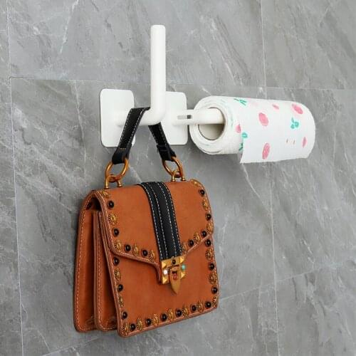 L Shape Kitchen Self-adhesive Accessories Towel Holder Tissue Hanger Storage Rack for Bathroom Toilet Holder Storage DIY