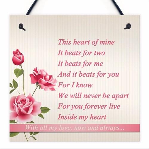 Meijiafei Valentines Day Wedding Wall Sign Heart Beats For Two Sign Girlfriend Anniversary