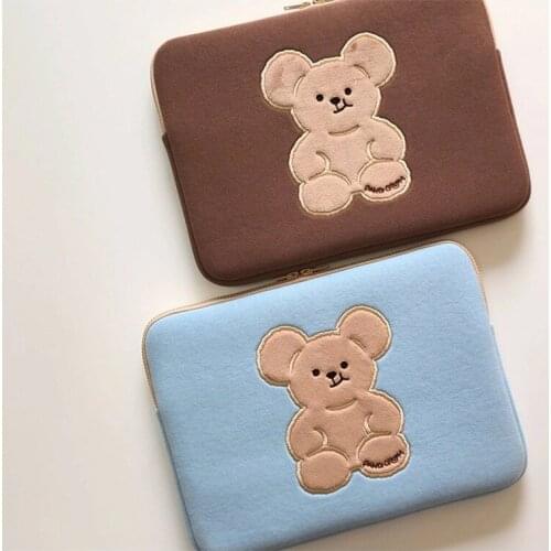 Cute girl with storage bag liner bag Rotten bear computer bag ipad storage bag 11 inch 13 inch 15 inch computer bag