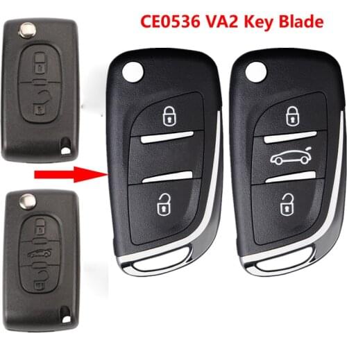 CE0526 Modified Flip Key Shell for Citroen Elysee C2 C3 C4 C5 C6 Berlingo Xsara Picasso Peugeot 206 307 607 308 408 807 Partner