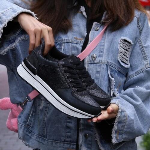 Fashionable All-Match Scale Pattern Casual Womens Shoes Spring and Autumn Four Seasons Wear Height Increasing Insole Sneakers