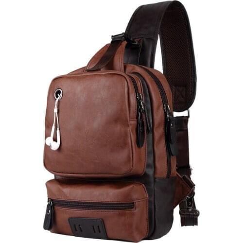 Men Waterproof Thick Leather Bags Crossbody Large Chest Bag Young Male Female Casual Messenger Shoulder Bags New Men Travel Bag