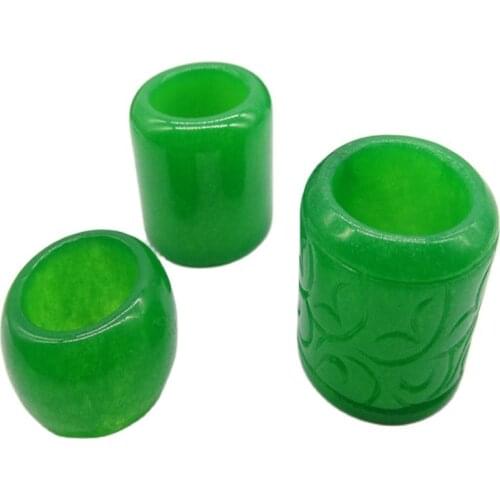Natural Green Jade Jasper Finger Widening Larger Jade Finger Ring