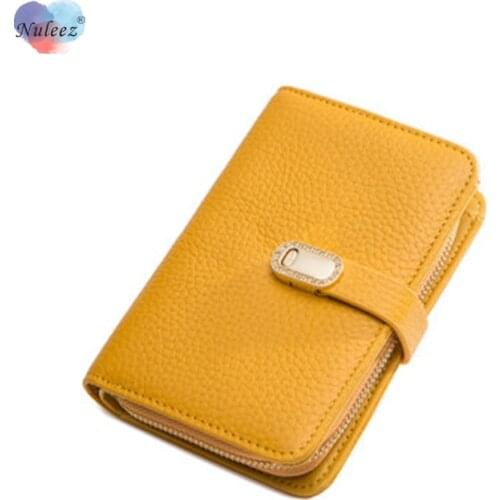Nuleez Short Wallet Women Real Cowhide Lady Purse Cards Holder Delicate Daily Use Mini Bag