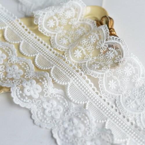 19 Yards New Needlework Sewing Lace Accessories Mesh Embroidery Fabric Dress Decoration Garment Swiss Lace Latest 217