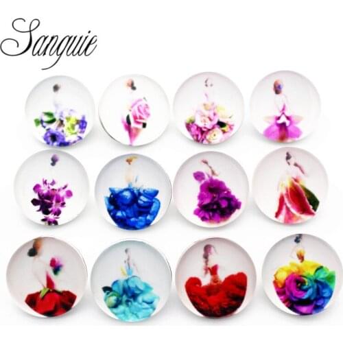 12pcs/lot glass 18mm snap buttons skirt leather clasp snap button bracelet snap Bangles jewelry