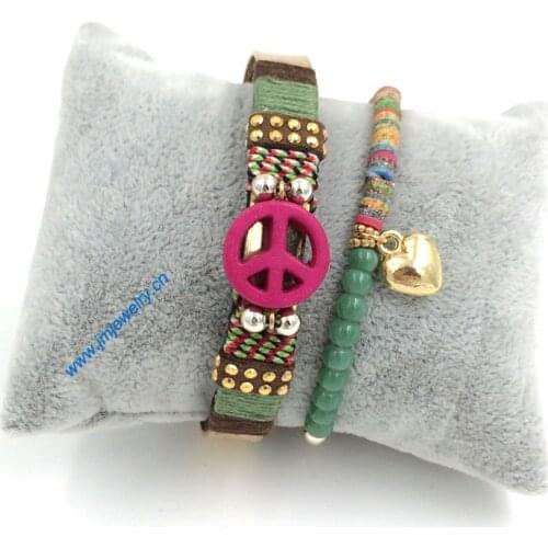 New European handmade Jewelry Suppliers personalized charm woven bracelet for women