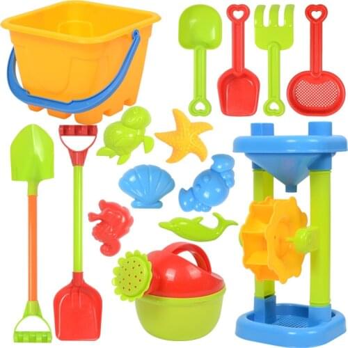 NEW Beach Toys for Kids 9-18pcs Baby Beach Game Toy Children Sandbox Set Kit Summer Toys for Beach Play Sand Water Play Cart