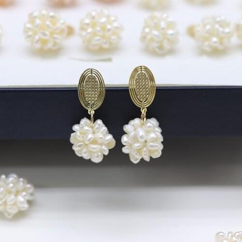 New Style Grape-shaped Pearl Earring Charms For Elegant Women Love Romantic Jewelry Gift