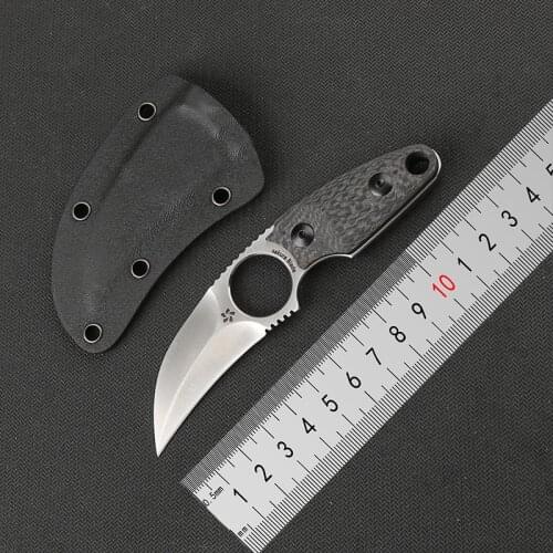 Sakura Real S35VN blade carbon fiber handle fixed blade hunting Tactical Claw knife KYDEX Sheath survival outdoor EDC tools