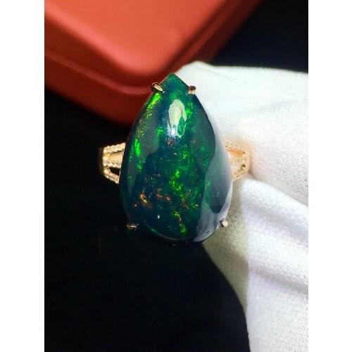 Opal Ring Fine Jewelry Pure 18 K Gold Jewelry 100% Natural Color Change Opal Gemstones 9.2ct Female Rings for Women Fine Ring