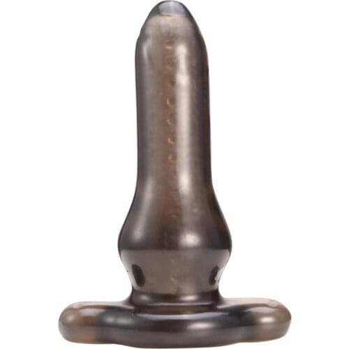 Hollow Anal Sex Toys TPE Anal Sex Extender Plug Condom Dildo Masturbation