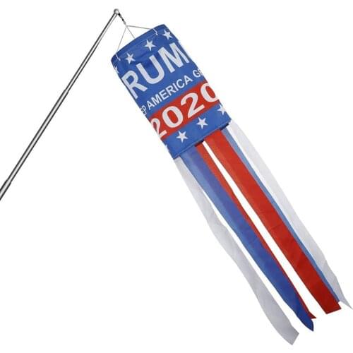 Make Keep America Great Again Windsock US Flag Patriotic Decorations Vivid Color Polyester Hot Selling