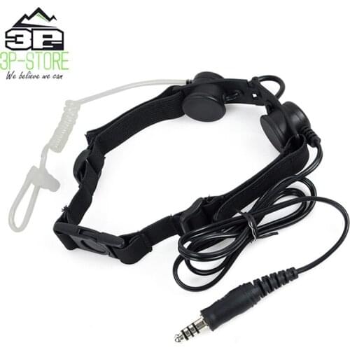 WADSN Throat Microphone Headset PTT Portable Radio Mic Neckband Hunting THROAT MIC Earphone WZ033