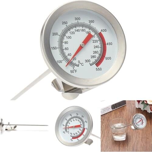 Portable Probe Thermometer Stainless Steel Food Coffee Milk Frothing Thermometer With Jug Clip Convenient Household Thermometers