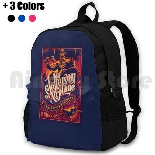 Jefferson Airplane Outdoor Hiking Backpack Riding Climbing Sports Bag Music Psychedelic Roll Hippie San Francisco Haight
