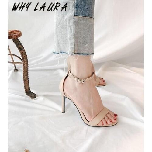 Womens Sandal Shoes High Heels Open Toe Buckle Ladies' Party Sandal Professional Sandal Summer 2021 Fashion Sandal Size 34-40