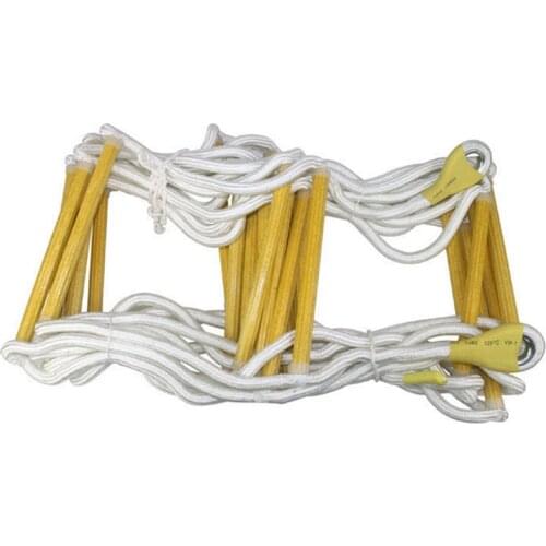 High Strength Epoxy Resin Folding Soft Steps ladder without steel wire with 2pcs buckle fire escape rope ladder 5 meters