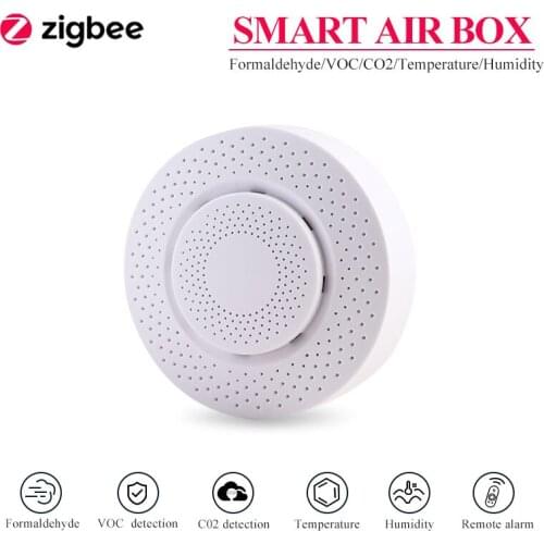 Wifi/ZigBee Tuya Air Quality Detector Smart Air Box Formaldehyde VOC Carbon Dioxide Temperature Humidity Sensor Automation Alarm
