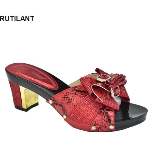 Latest Design African Women Wedding Shoes Decorated with Rhinestone 2021 Women Shoes Plus Size Women Shoes 43 Luxery Shoes Women