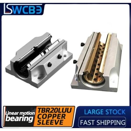 Lengthened linear motion bearing box-type slider Open type linear optical axis sliding bearing TBR20, lengthened copper sleeve