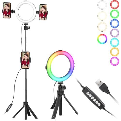 VIJIM K9 RGB Selfie Ring Light Round Ring Lamp Led Lights Adjustable Tripod for Phone Photo Led Ring Fill Light Lamp Youtube