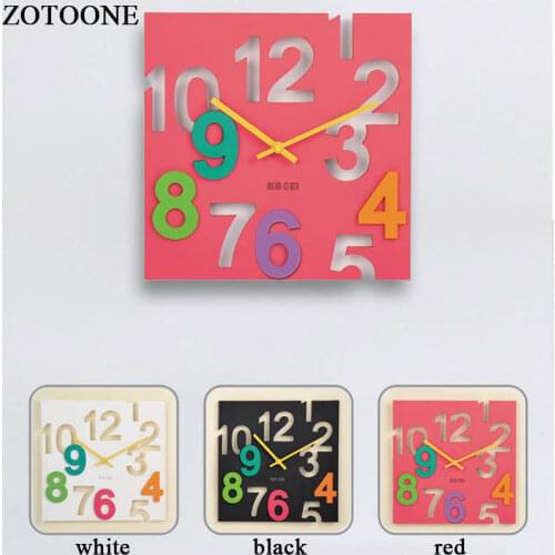 ZOTOONE DIY 3D Vinyl Wall Clock Modern Design Home Decor Fashion Silent Clock on The Wall Watch For Living Room Decorative D