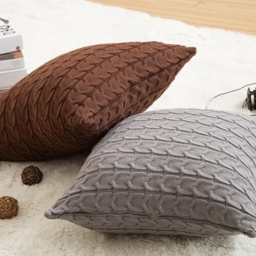 Vintage Knitted Cushion Cover Pillowcase Fashion 45cm*45cm Coffee Ivory Off-white 4 Colors To Choose From