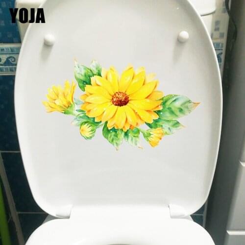YOJA 22.6*13.4CM Watercolor Plant Cartoon Flower Fashion Wall Stickers For Kids Room Toilet Decor T1-0898