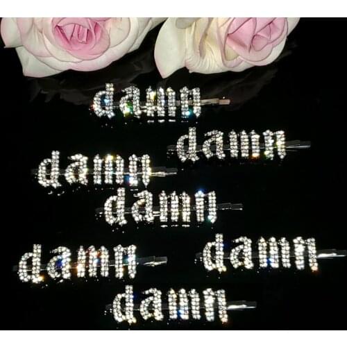 2020 New Arrival Gothic Word Hairclip "Damn" Hair Clip Letters Hairpin Bobby Pin Luxury Hair Accessories Hair Jewelry WHOLESALE