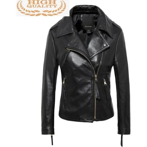 Spring Genuine 2021 Jacket Women Short Slim Womens Sheepskin Coat Autumn Real Leather Jackets Chaqueta Mujer KJ1901