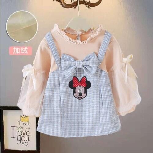 Disney princes Disney Minnie cartoon skirt coat girl autumn and winter top dress two-piece jacket