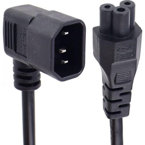 0.6M C5 TO C14 Angled Right Transfer Extension Power Cable Male to Female UPS PDU Chassis Interface Server Power Cord