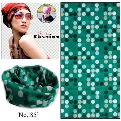 100pcs/lot Wholesale Green Polka Dots Stretchy Microfiber Multifunctional Seamless Tube Outdoor Bandana (Mixed Design Available)